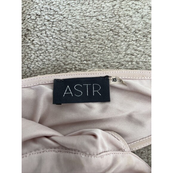 ASTR Sheath Mini Dress Womens XS Boho Fairy Ethereal Blush Pink Sheer Lace - Picture 5 of 8